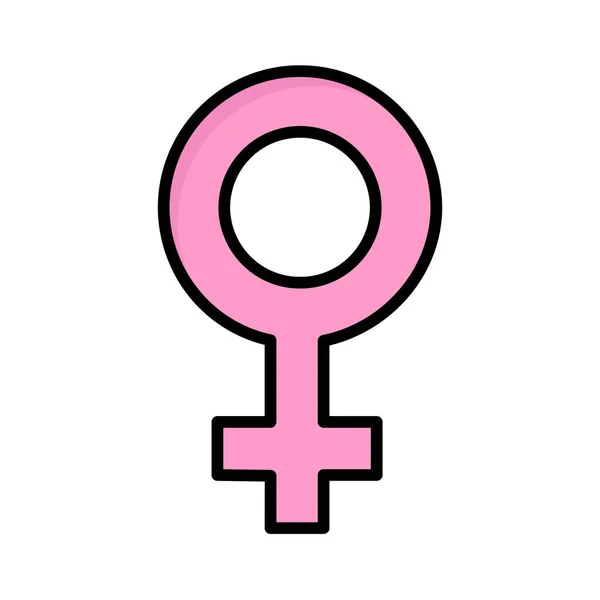 Ημέρα Γυναικείο Εικονίδιο Φύλου Στυλ Γεμάτο Περίγραμμα — Διανυσματικό Αρχείο