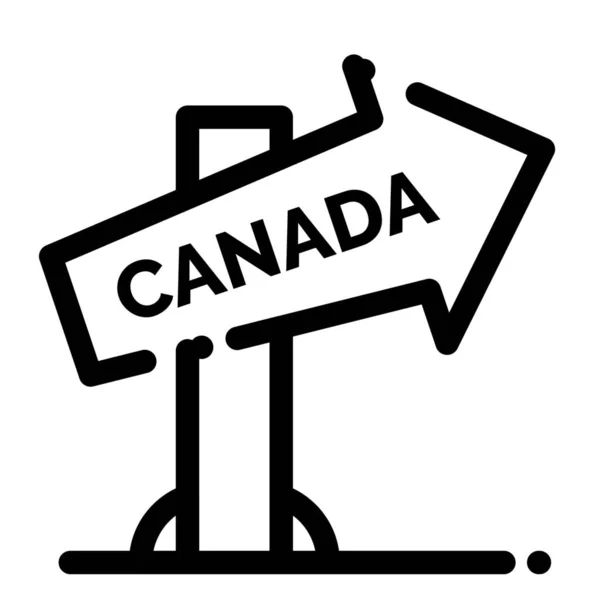 Canada Ícone Localização Direção Estilo Esboço — Vetor de Stock