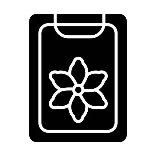 Clip Clipboard Flower Icon Solid Style — Stock Vector