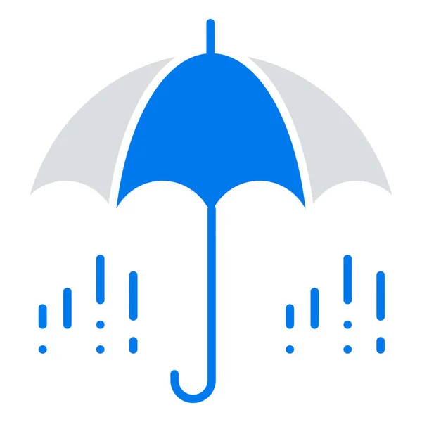 Rain Spring Umbrella Icon Flat Style — Stock Vector