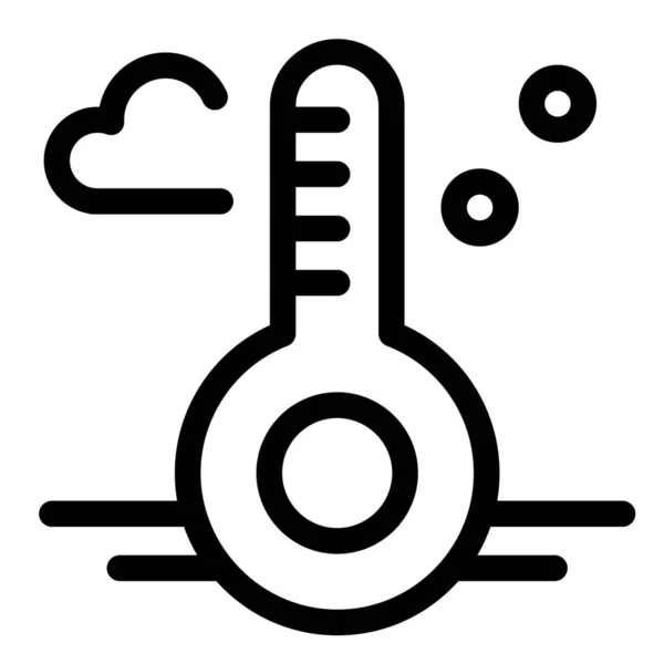 Spring Temperature Thermometer Icon Outline Style — Stock Vector