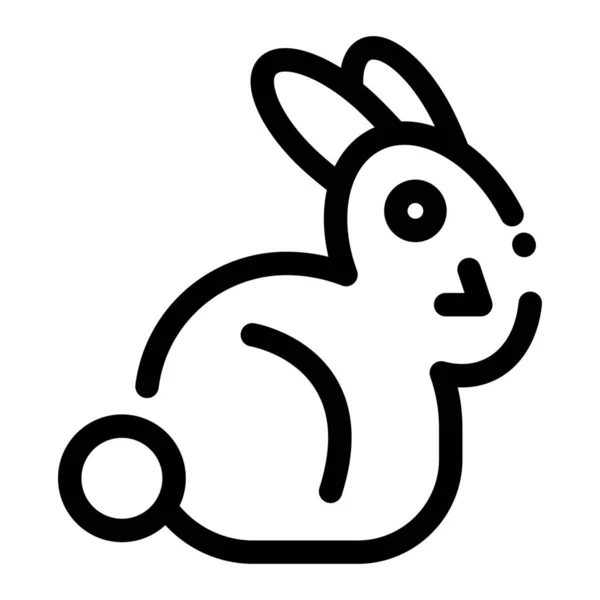 Paskalya Tavşanı Ikonu Ana Hatlarıyla — Stok Vektör