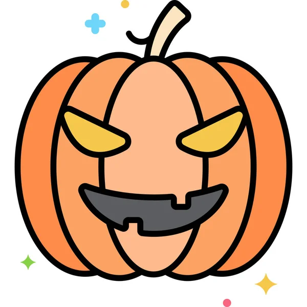 Halloween Pumpkin Festival Icon Filled Outline Style — Stock Vector