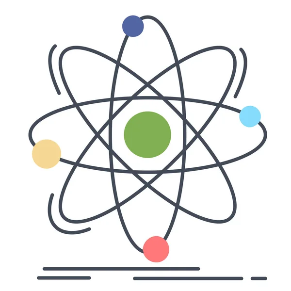 Química Atómica Icono Nuclear Estilo Plano — Vector de stock