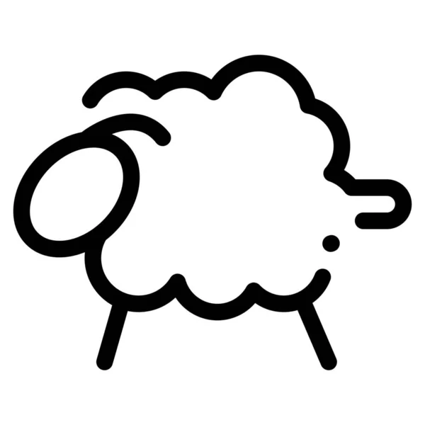 Easter Lamb Sheep Icon Outline Style — Stock Vector