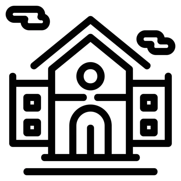 Строительная Недвижимость Икона Категории Строительство — стоковый вектор