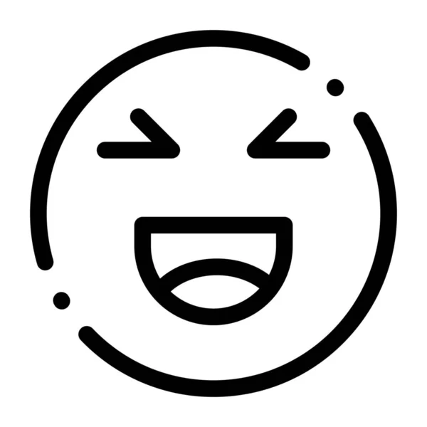 Chat Emoji Glücklich Symbol Umriss Stil — Stockvektor