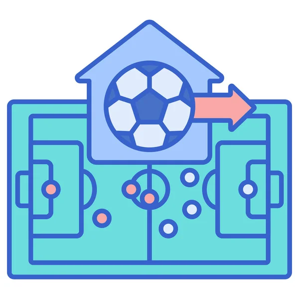Jeu Loin Icône Football — Image vectorielle