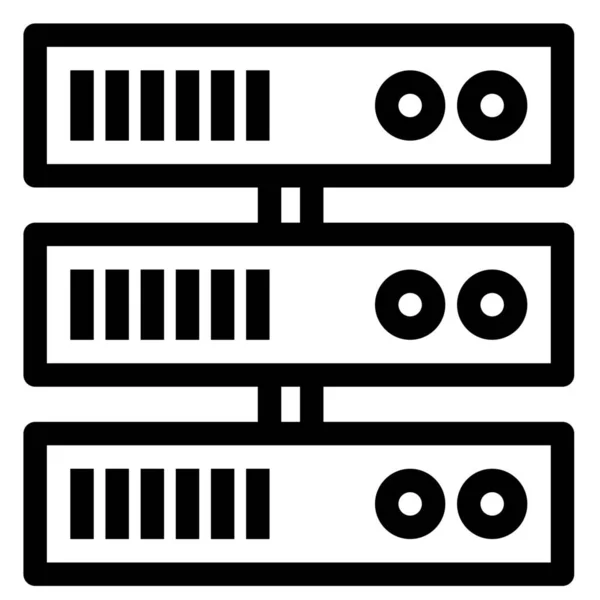 Icono Del Servidor Del Centro Datos Copia Seguridad Estilo Esquema — Vector de stock