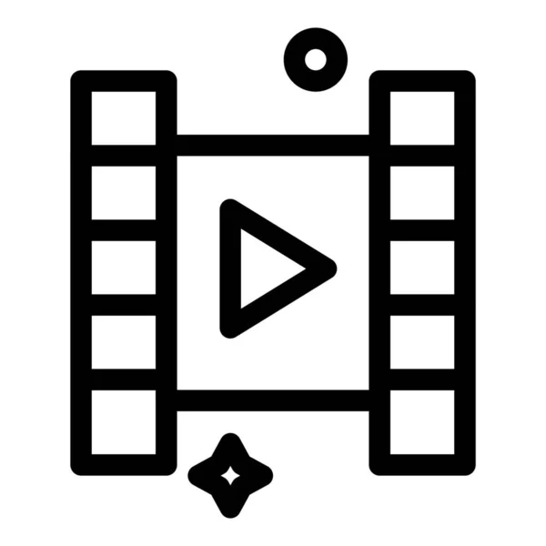 Film Lire Icône Vidéo Dans Style Contour — Image vectorielle