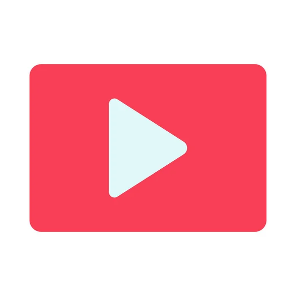 Paly Player Video Icon Flat Style — 스톡 벡터