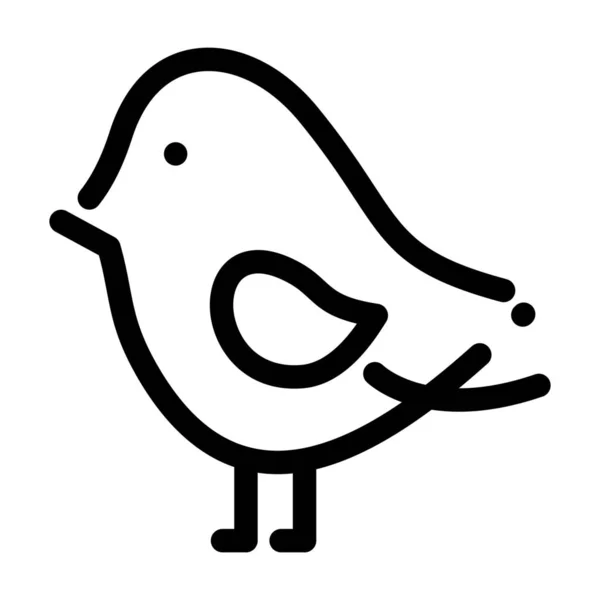 Pájaro Pascua Icono Naturaleza Estilo Esquema — Vector de stock