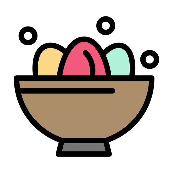 Bowl Celebration Easter Icon Filled Outline Style — Stock Vector