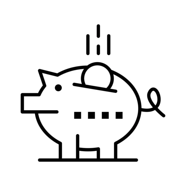 Economy Piggy Piggybank Icoon Outline Stijl — Stockvector