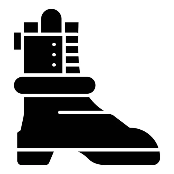 American Boot Shose Icon Solid Style — ストックベクタ