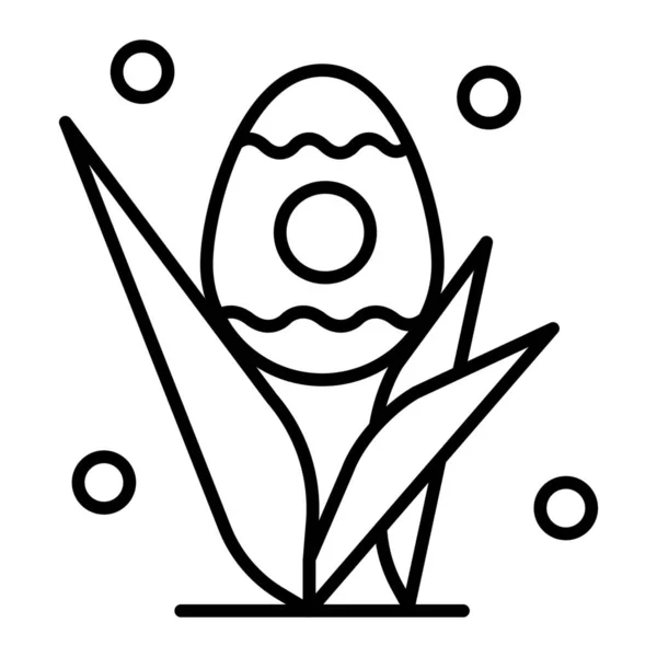 Icono Pasto Huevo Pascua Estilo Esquema — Vector de stock