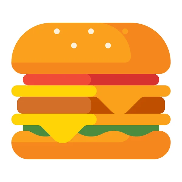 Ikon Makanan Burger Keju - Stok Vektor