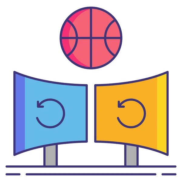 Digitale Wiederholung Basketball Ikone — Stockvektor