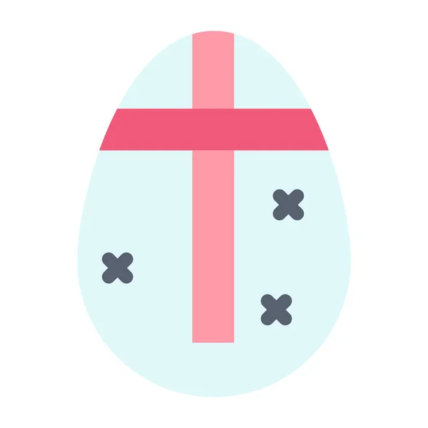 Ikona Wielkanocne Jajko Wakacje Płaskim Stylu — Wektor stockowy