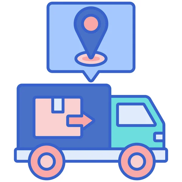 Local Moves Location Icon Filled Outline Style — Stock Vector