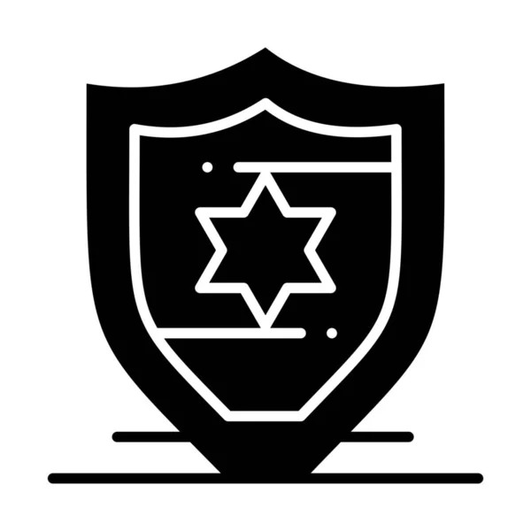 Escudo Protección Americano Icono Estilo Sólido — Archivo Imágenes Vectoriales
