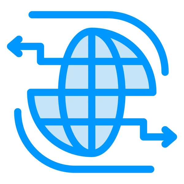 Flèche Communication Connecter Icône Dans Style Contour Rempli — Image vectorielle