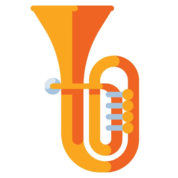 Trompeta Tuba Instrumento Icono — Vector de stock