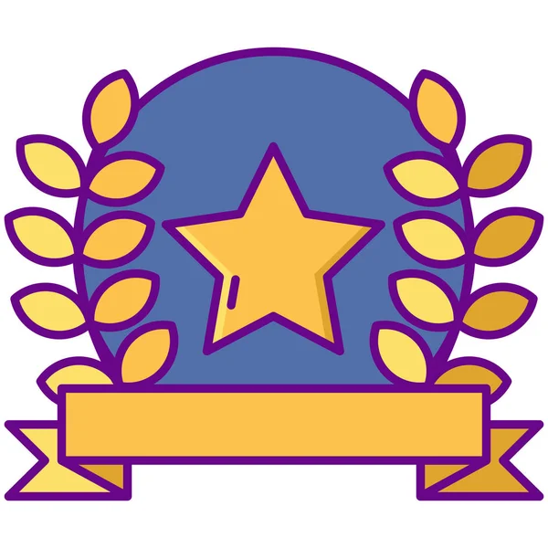 Award Prize Medal Icon Filled Outline Style — ストックベクタ