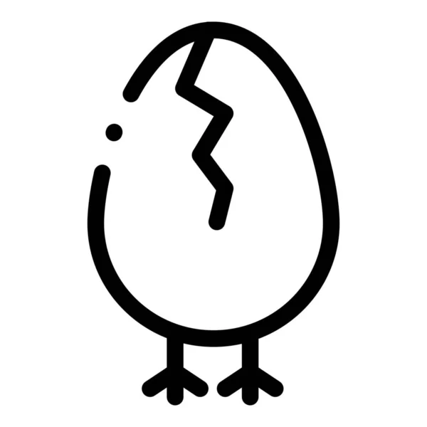 Μωρό Κοτόπουλο Easter Εικονίδιο Στυλ Περίγραμμα — Διανυσματικό Αρχείο