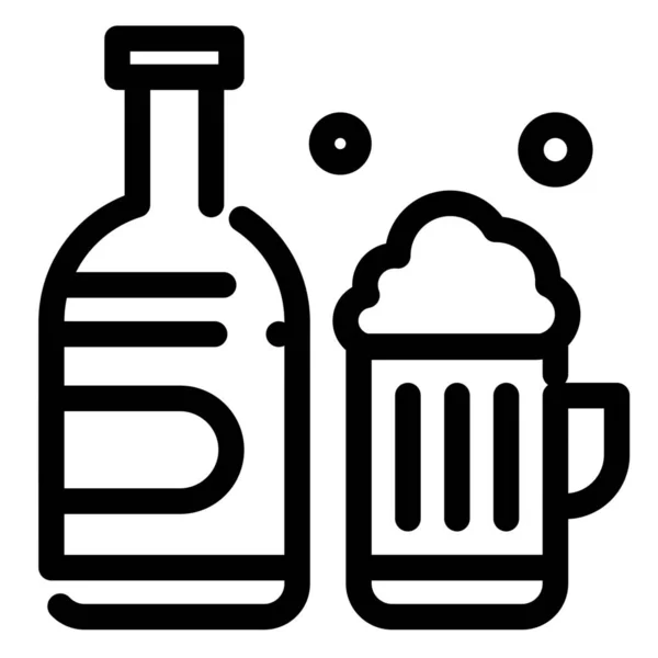 Пивная Бутылка Икона Канады Стиле Наброска — стоковый вектор