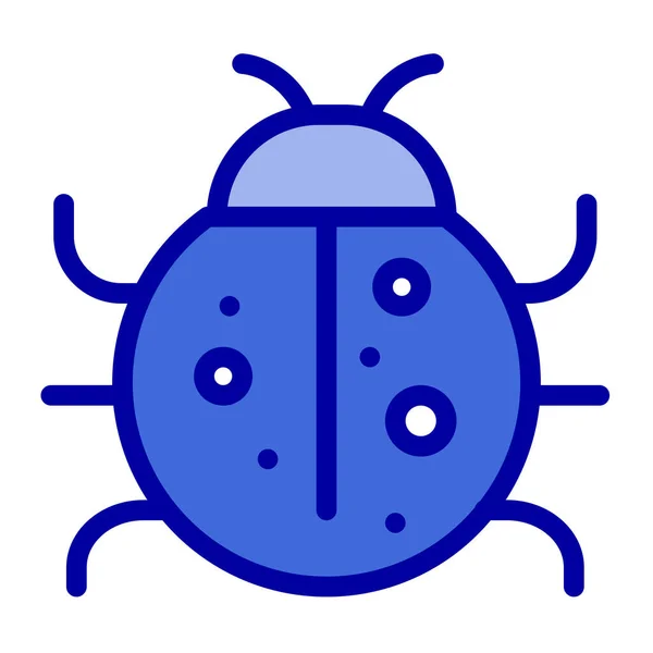 Niedliches Insekt Marienkäfer Symbol Ausgefüllten Outline Stil — Stockvektor