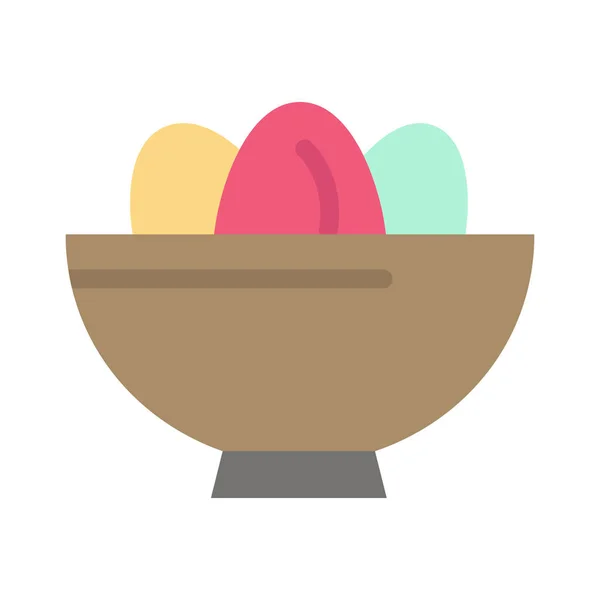 Bowl Celebration Easter Icon Flat Style — Stock Vector