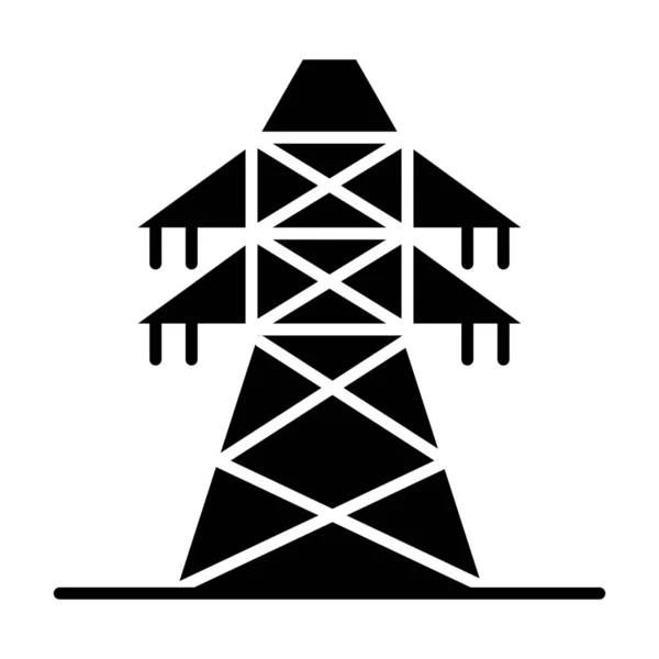 Elektrische Energie Toren Icoon Massieve Stijl — Stockvector