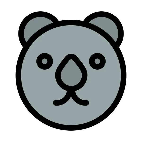 Oso Cabeza Depredador Icono Estilo Contorno Lleno — Vector de stock