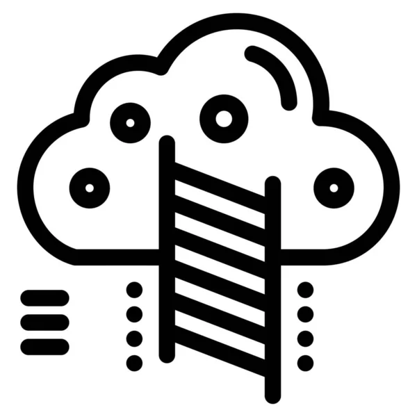 Cloud Data Ladder Icon Infrastructure Category — Stockvector