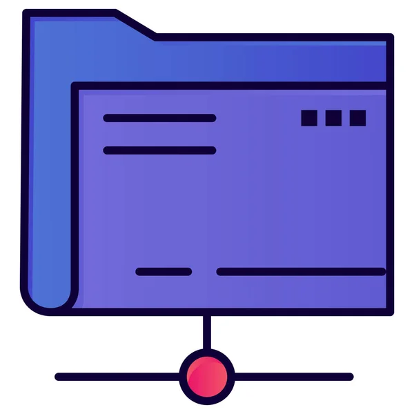 Datenordner Server Icon Stil Ausgefüllter Umrisse — Stockvektor