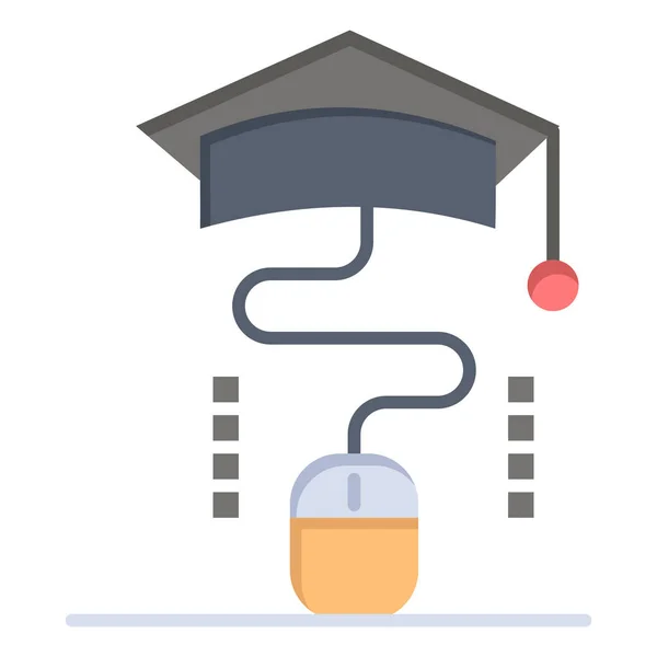 Educación Graduación Icono Del Ratón Estilo Plano — Vector de stock