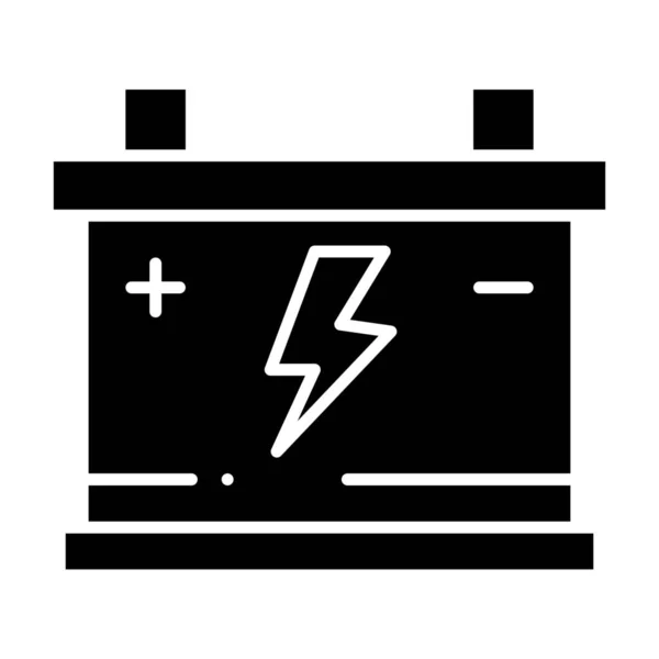 固体风格的消声器电池车图标 — 图库矢量图片