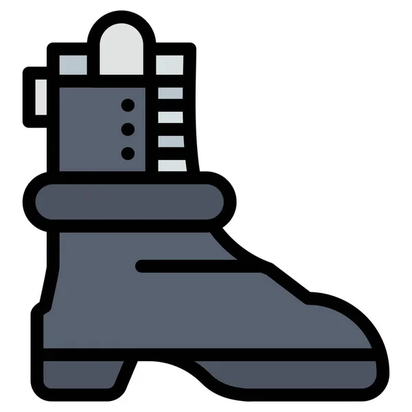 American Boot Shose Icon Filled Outline Style — Stock Vector