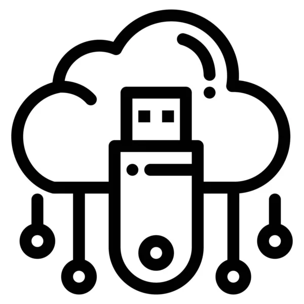 Cloud Data Online Ikon Infrastruktur Kategori — Stock vektor