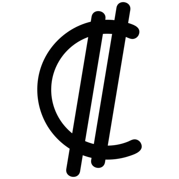 Icono Moneda Colon Costa Estilo Esquema — Vector de stock