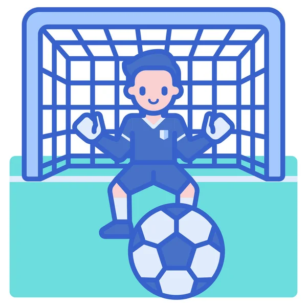 Gol Penal Icono Fútbol — Vector de stock