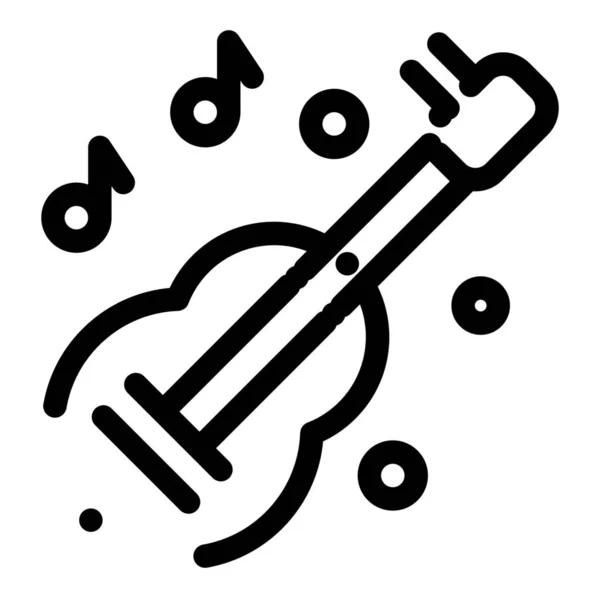 Instrumento Guitarra Kora Icono Estilo Esquema — Vector de stock