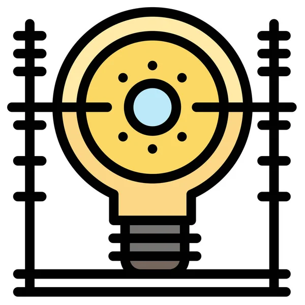 Definiëren Van Energie Engineering Icoon Gevulde Outline Stijl — Stockvector