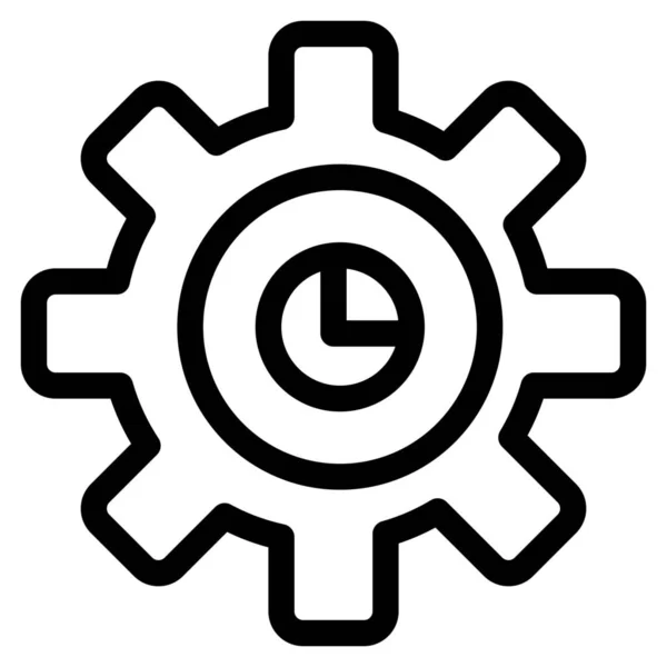 Gear Graph Marketing Icon Outline Style — Stock Vector