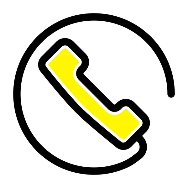 Ikona Telefonního Hovoru Stylu Vyplněného Osnovy — Stockový vektor