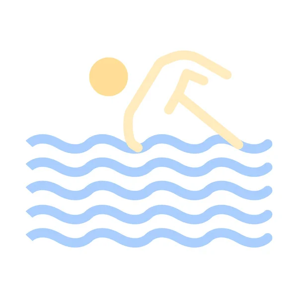 Actividad Deporte Natación Icono Estilo Plano — Vector de stock