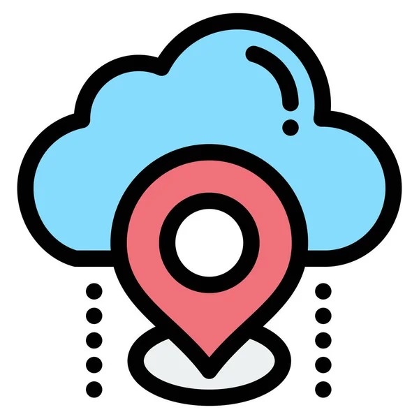 Cloud Gps Location Icon Infrastructure Category — Stock Vector