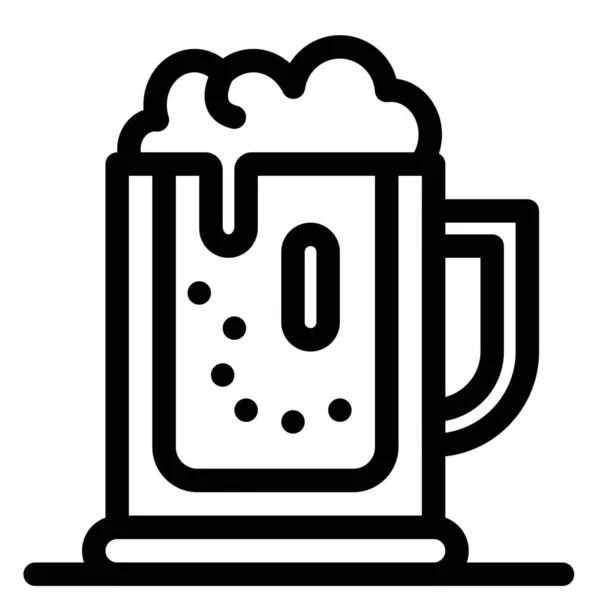 Alcoholparty Cerveza Celebrar Icono Estilo Del Esquema — Archivo Imágenes Vectoriales