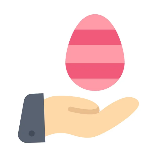 Easter Egg Hand Icon Flat Style — Wektor stockowy